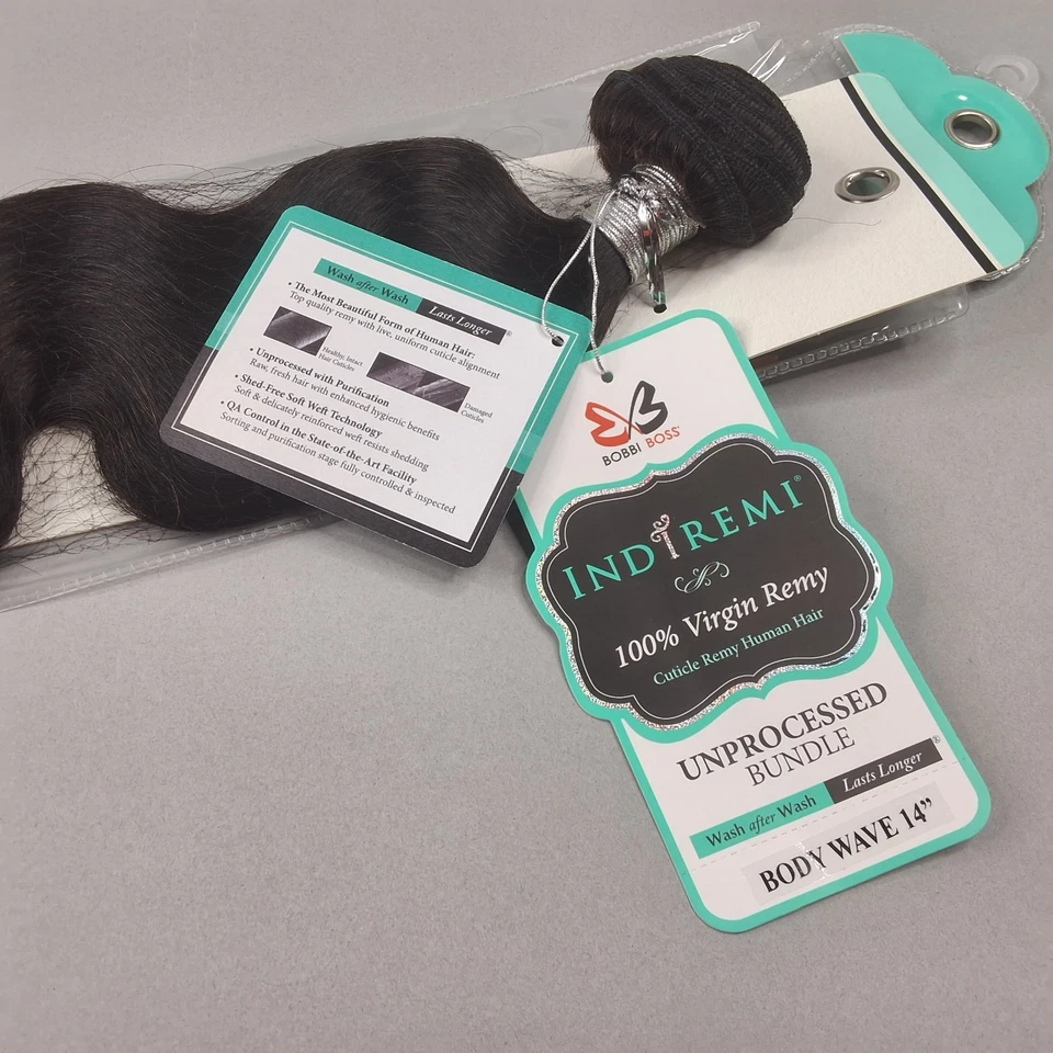 14-дюймовые необработанные натуральные натуральные наращенные волосы Indi Remi Wave Virgin - Изображение 4 из 4