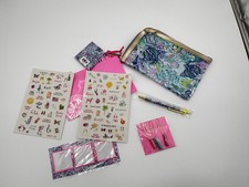 Lilly Pulitzer Agenda Bonus Pack Set Pouch Stickers Pen Clips NEW