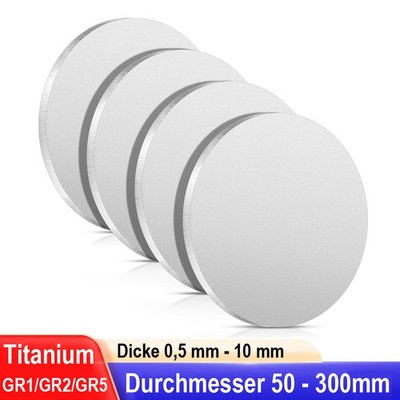 Titanblech Grade 1/2/5 Rein Titanplatte Dicke 0.5-10mm Ronde Titanmetallplatte