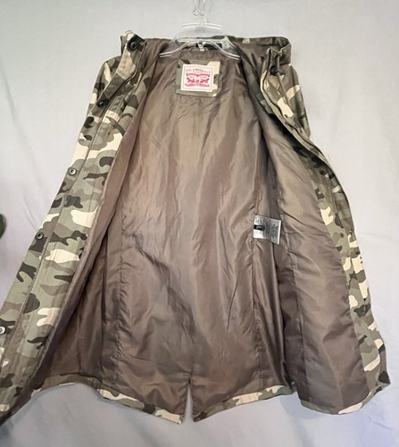 Levis Camouflage Jacket Womens Medium Pockets Casual Collared Hooded Canvas New - Picture 5 of 14