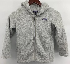 Patagonia Los Gatos Jacket Girls S 7-8 Gray Fleece Hooded Full Zip Worn Wear