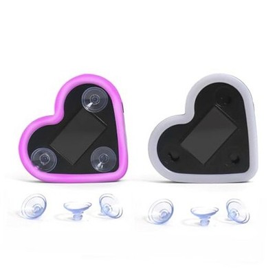 2Pcs Solar Powered Heart Light for Car, LED Wireless Ambient Lamp with 6 Pink