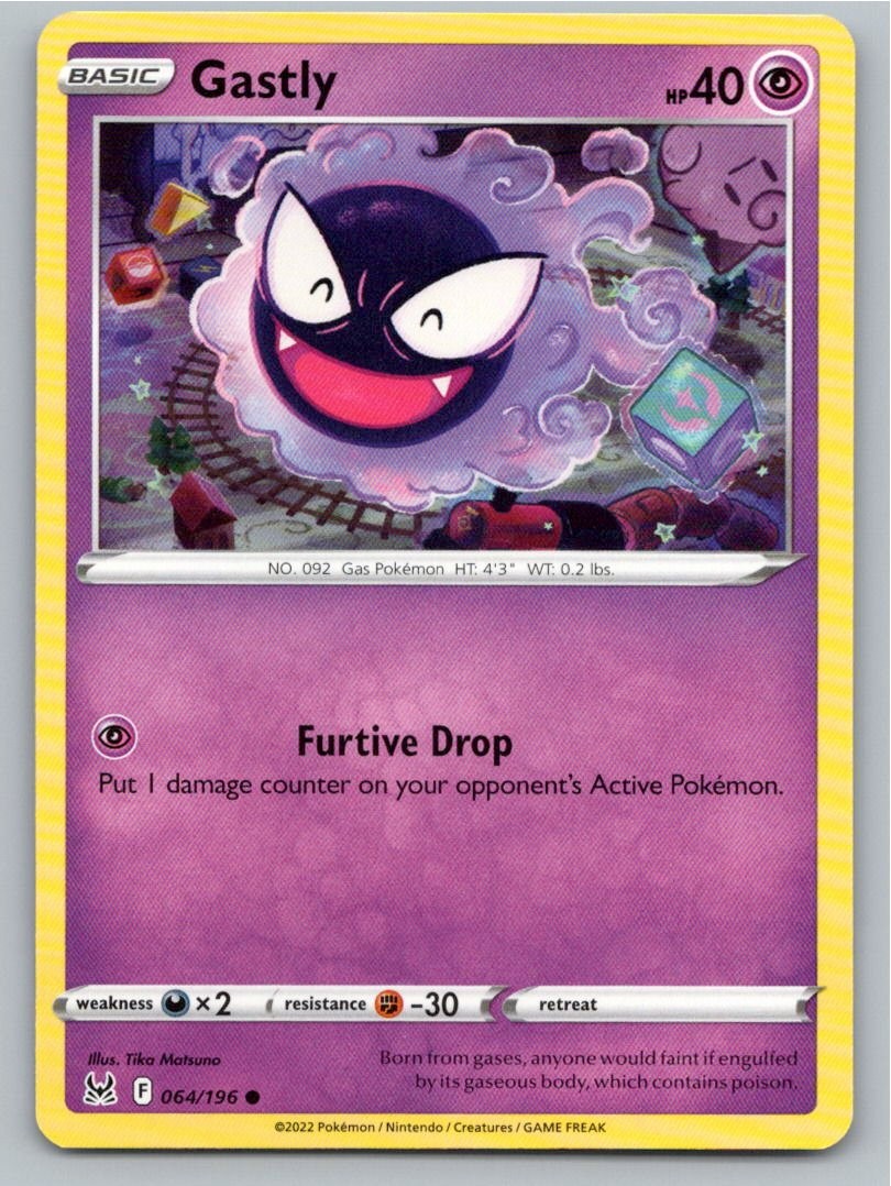 2022 POKEMON GASTLY LOST ORIGIN 064/196 C NM A75224 FREE S&H