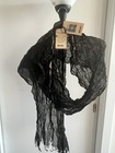 NWT Fabindia Bandhani Shawl Dupatta Scarf Stole Silk & Cotton Black & Gold 80" — photo 1