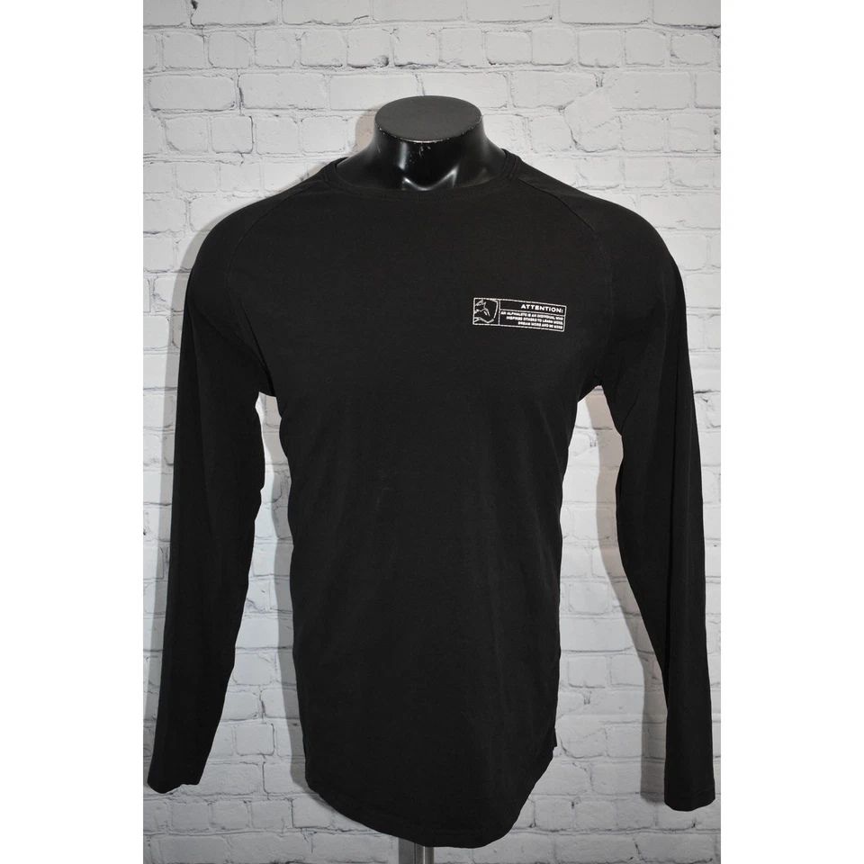 Alphalete 健身房衬衫男式大码性能棉氨纶混纺黑色 — 第 3/4 张图片