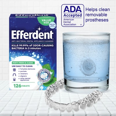 Retainer Denture Cleaner Tablets Minty Fresh