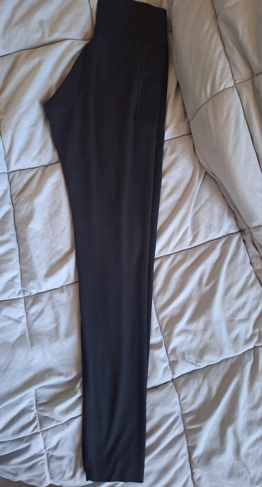 Leggings Rosa Cintura Alta Negros Grandes Poliéster Mezcla Spandex Foto 4 de 4