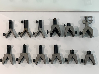 Lot of 12 Mounted Optical Positioner, Spindler & Hoyer + one height adjustable 