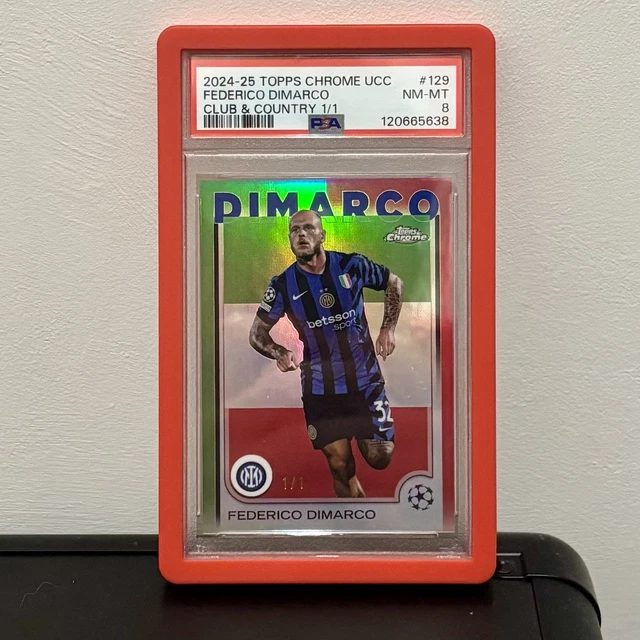 2024-25 Topps Chrome UCC Federico Dimarco Club And Country 1/1 PSA 8 Inter Milan