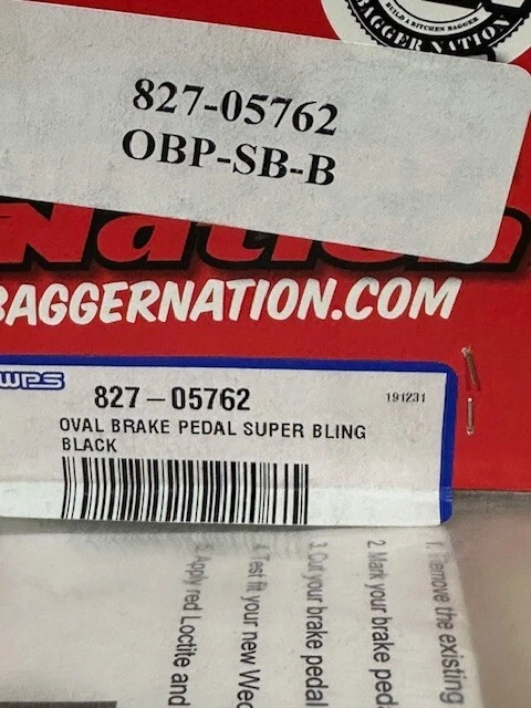 Cubierta de pedal de freno ovalada negra Paul Yaffe Originals OBP-SB-B Foto 3 de 3