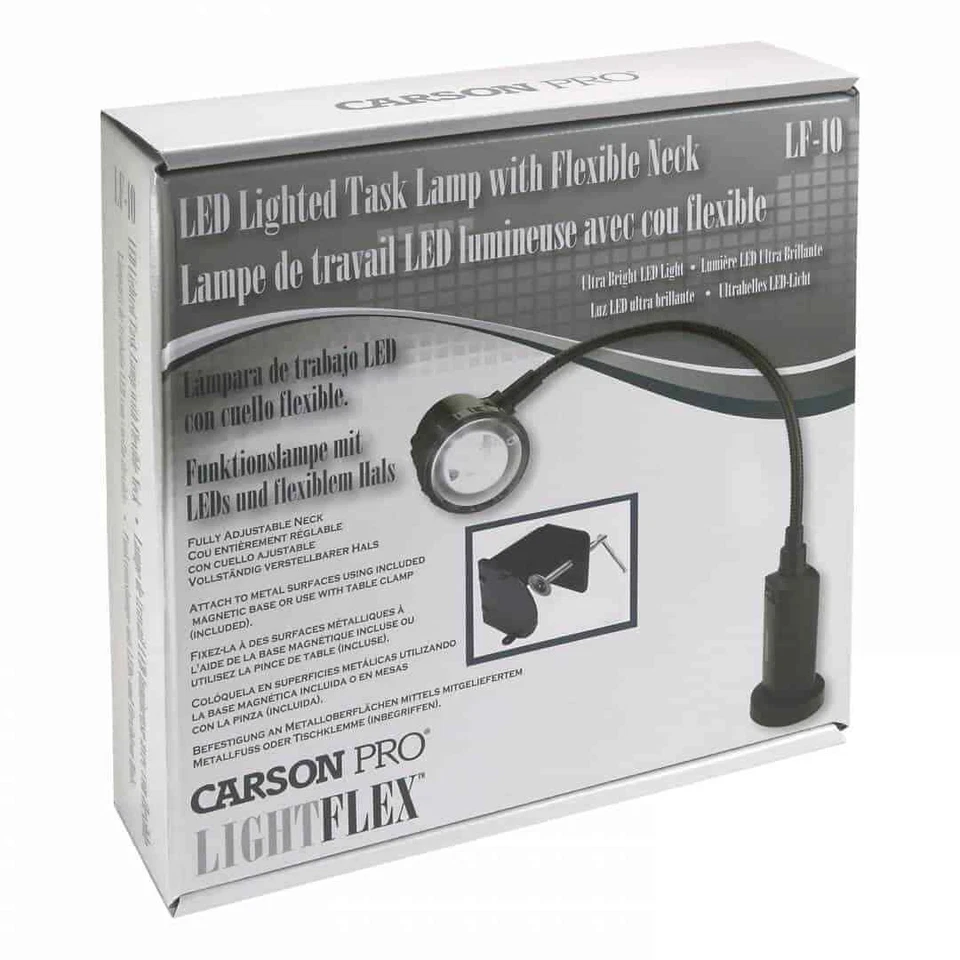LED Task Lamp Workbench Craft Hobby Light 1.5" Flexible Neck Carson LightFlex - Image 4 of 4