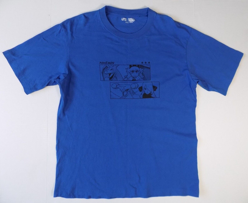 UNIQLO UT Pokemon Masters EX Large T-shirt Blue Oversized Fit Japan