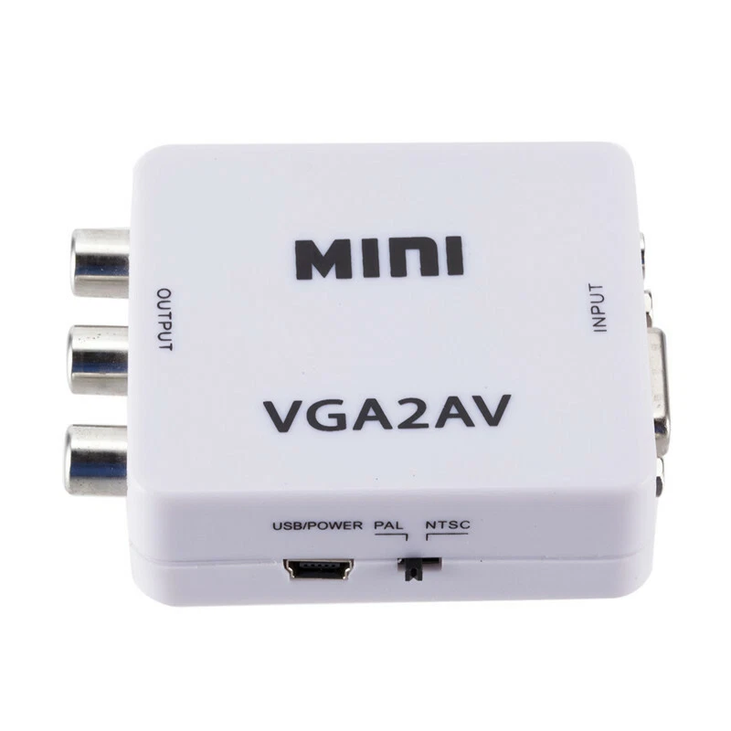 VGA to AV RCA Composite Converter Adapter Box with Audio PC to TV - Image 2 of 4