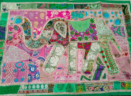Colorful Tapestry Wall Hanging Handmade Patchwork Tapestry Elephant Tapestry - Picture 3 of 9