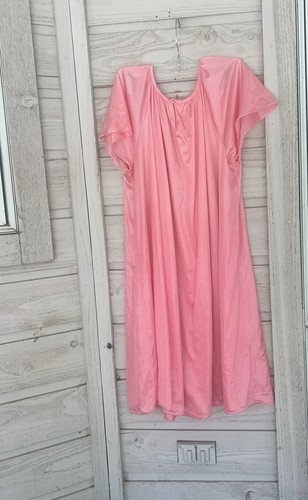Vintage Damen Nylon Nachthemd Einheitsgröße Farbe Pfirsich Rosa Sommer