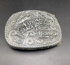 1990 Hesston Vintage National Finals Rodeo Bronc Rider Belt Buckle NEW Sealed