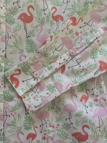 Brooks Brothers Damengröße 6 Flamingos geknöpfter Kragen V-Ausschnitt Baumwollhemd - Bild 8 von 11