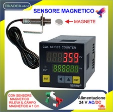 Contapezzi con Sensore MAGNETICO Contatore 24 VAC/DC conta pezzi contaimpulsi