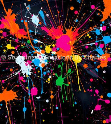 Nebula Drip: A Sci-Fi Abstract Explosion - Downloadable Print