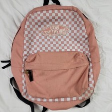 Vans Off The Wall Pink Checkerboard Backpack Casual Travel Outdoors School
