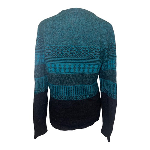 H&M Mens M Wool Blend Crewneck Sweater Green/Blue - Picture 8 of 15