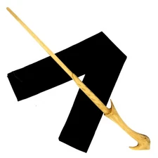 16" Voldemort Hand Carved Almond Wood Magic Wand Wizard Wicca w/ Velvet Bag