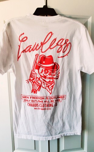 CHAADS CLOTHING "WHEN FREEDOM IS OUTLAWED" LAWLESS Medium T- Shirt