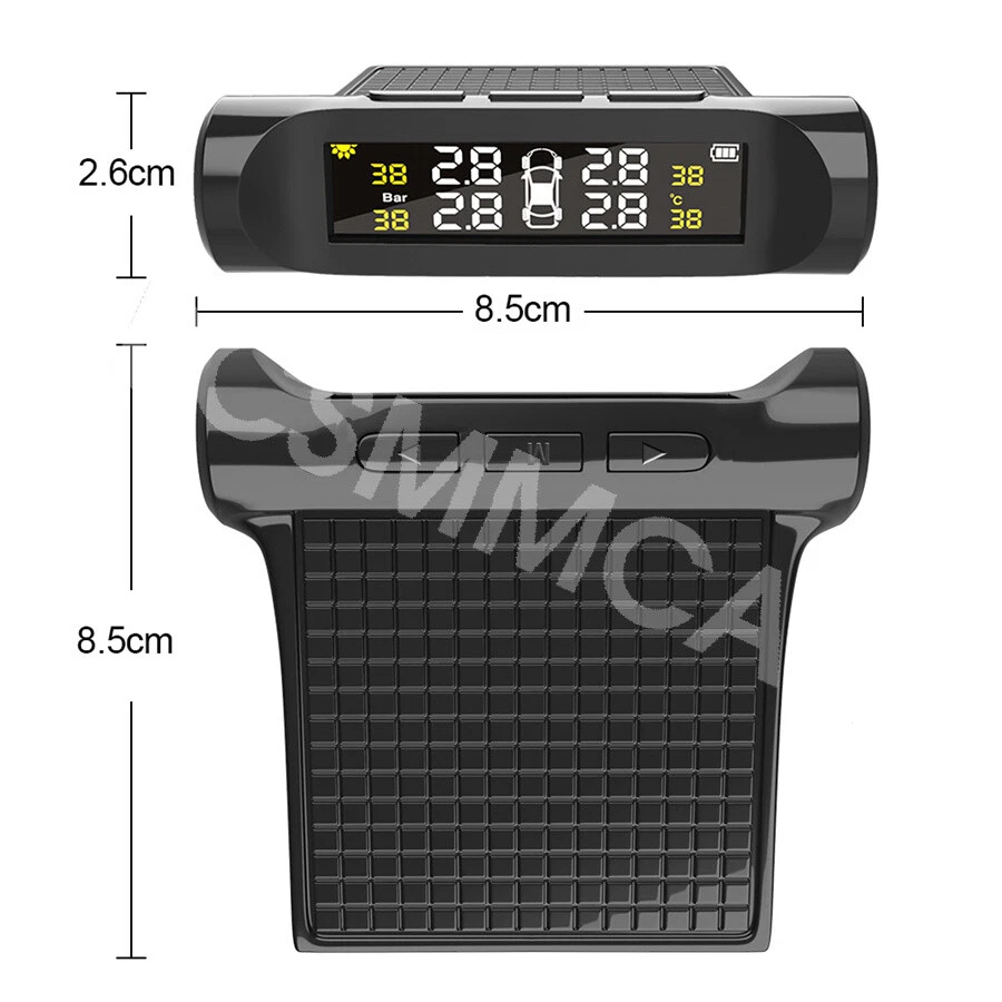 TPMS Car Tire Pressure Monitoring System Security Alarm LCD Display W/4 Sensors - Image 2 of 4
