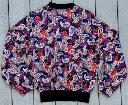 Lauren Lee Vintage 80s Abstract Blouse Women's Size 8 Paisley Retro Long Sleeve - Picture 8 of 8