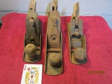 Lot Of 3 Vintage Hand Wood Planes Barn Find Made In Usa Rusty Dirty Hand Tools