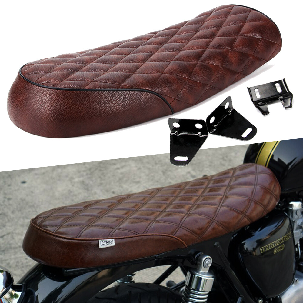For Mini Bike Projects Brown Retro Cafe Racer Seat Hump Saddle