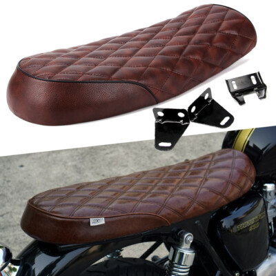 For Mini Bike Projects Brown Retro Cafe Racer Seat Hump Saddle