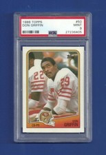 1988 TOPPS #50 DON GRIFFIN PSA 9 MINT POP 12 ONLY 10 HIGHER 49ERS BROWNS