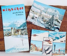 Vtg 70s MAP SKI AREA Kitzbuhel Ski Area 1960 Brochure Trail Map Austria TYROL #2