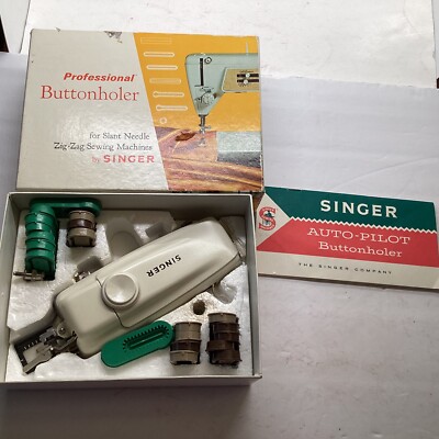そりゅ  VTG SINGER Pro Buttonholer Slant Needle Zig-Zag Sewing Part 161829