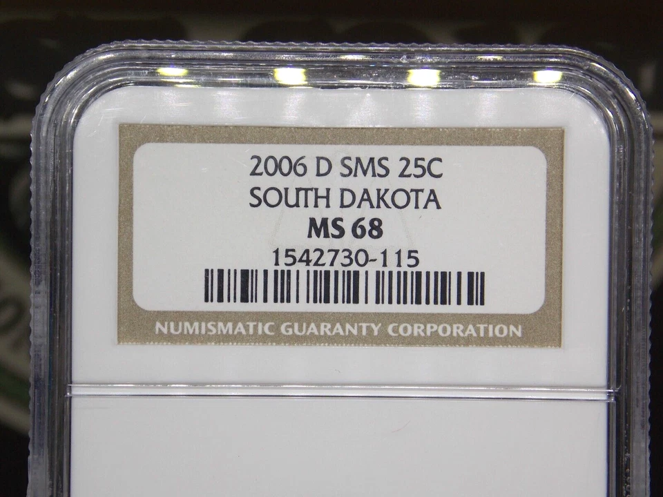 2006 "D" State *SOUTH DAKOTA* Washington SMS Quarter 25c NGC MS68 #115 GEM BU - Image 4 of 4