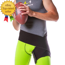 Hip Support Groin Brace - Hamstring Compression Wrap for Sciatica Pain Relief, L