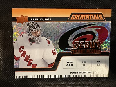 2022-23 Credentials Hockey Pyotr Kochetkov #181 Debut Ticket Access /149 RC SP