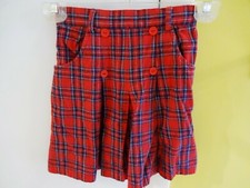 Vtg GIRLS RAINBOW CREEK SKIRT Sz 6 Red Plaid Tartan Elastic Waist Flannel Dress