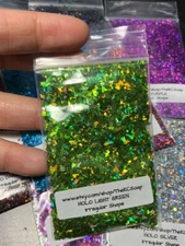 50g Solvent Resistant IRREGULAR CUT SHAPE Glitter LIGHT GREEN ART Nail Craft