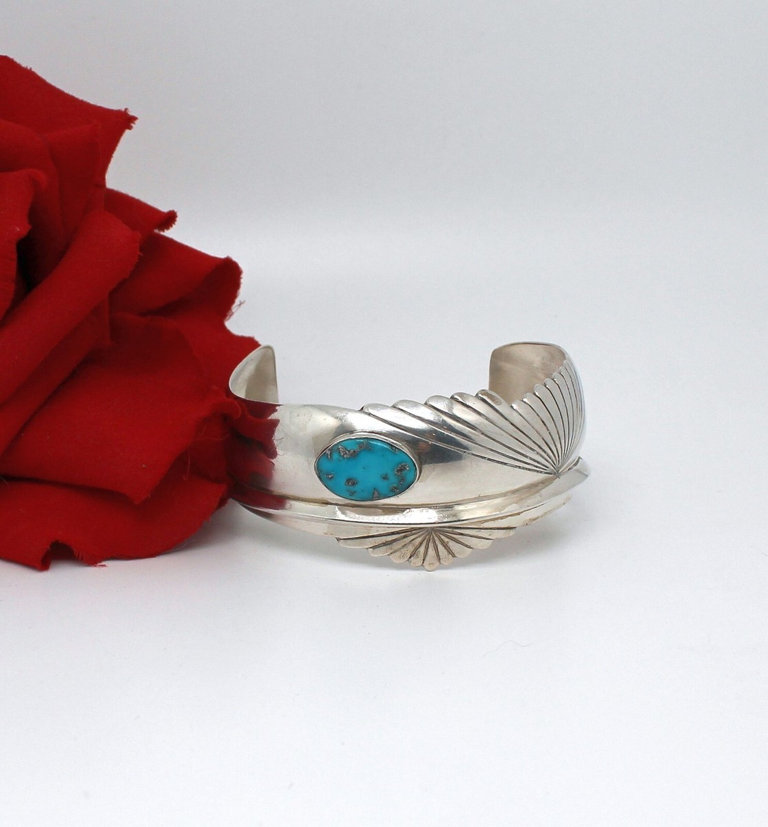 【アンプリ】Misty Sky Bracelet【レア】 Sterling Silver & Turquoise Lex Billie 1987 Cuff 40.49g Bracelet