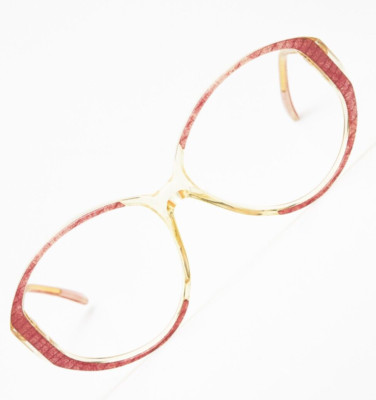 FEDON VOILE red gold butterfly oversized frame glasses vintage 80s Women
