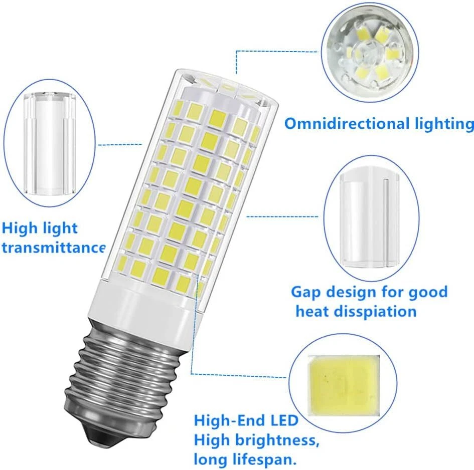 E17 LED Bulb Microwave Oven Lights Dimmable 7W 6000K Super Bright Lamp Bulbs - Image 2 of 4