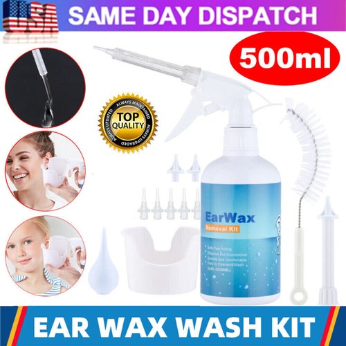 500ML Ear Wash Earwax Removal Tool Kit Ear Irrigation Washer Bottle System New - Picture 1 of 12