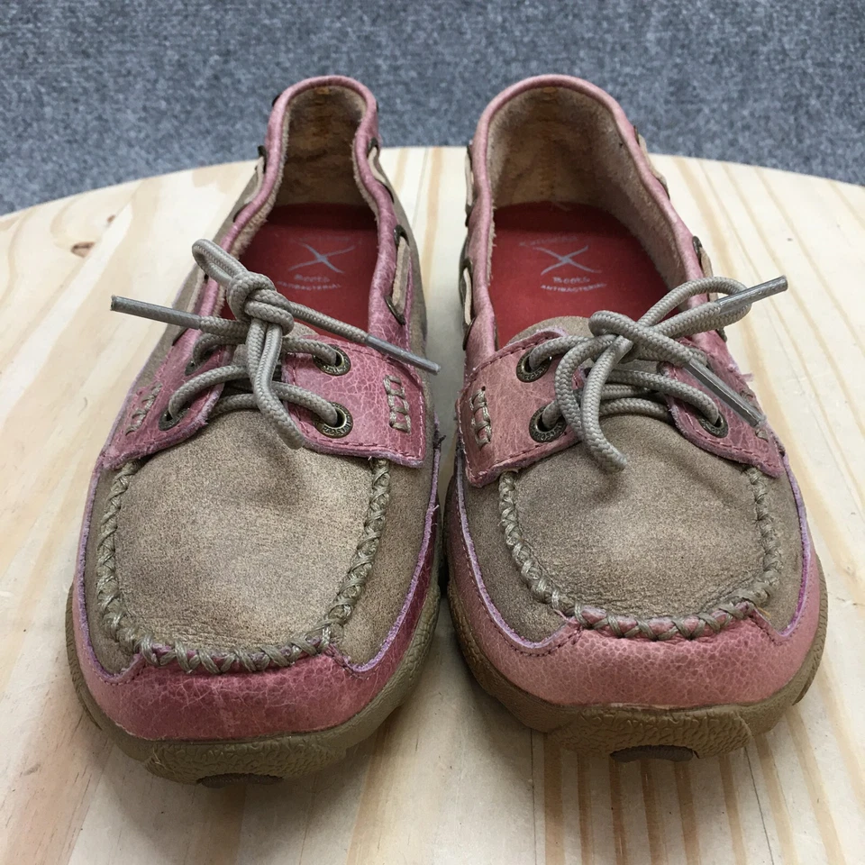 Zapatos Twisted X para mujer 7 M informales mocasines para conducir barco WDM0008 marrón rosa Foto 4 de 4