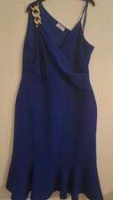 SALE Quiz Cobal Royal Blue Dress Bodycon Size 16 One Chain Strap Dress Cruise 