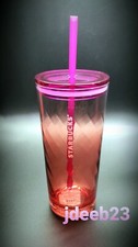 Starbucks Spring 2021 Pink Ombre Swirl 18 Oz Glass Tumbler HTF