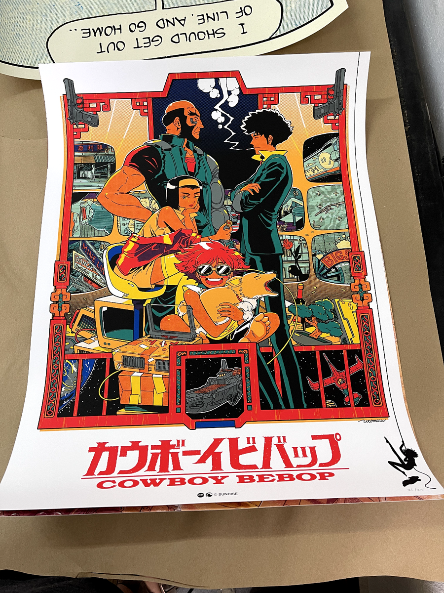 【美品】ポスター・カード付きCowboyBebop イラストレーション Cowboy Bebop by Utomaru SDCC 2023 exclusive mondo art poster