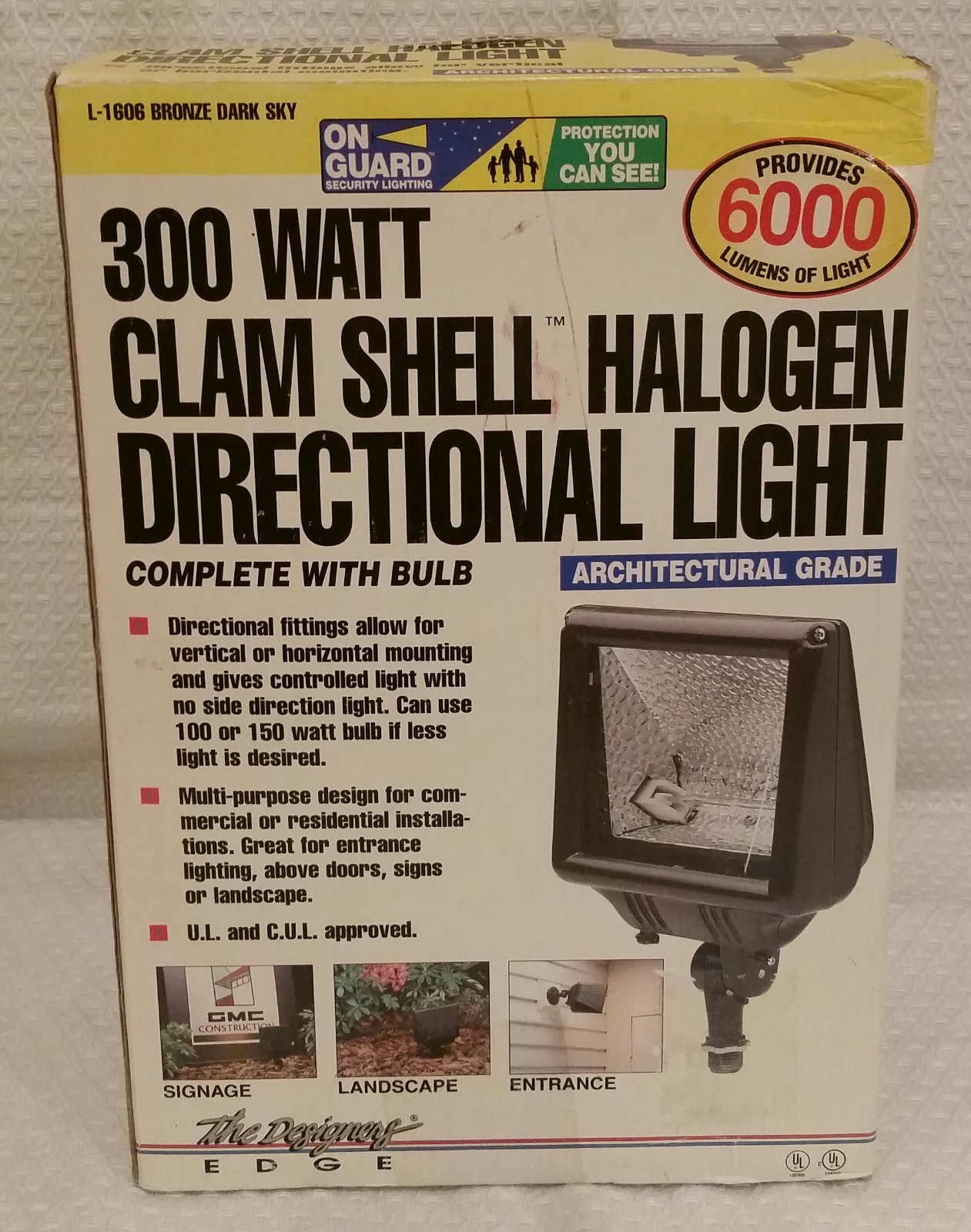 Designers Edge Clam Shell Halogen Directional Light Security Architectural Grade