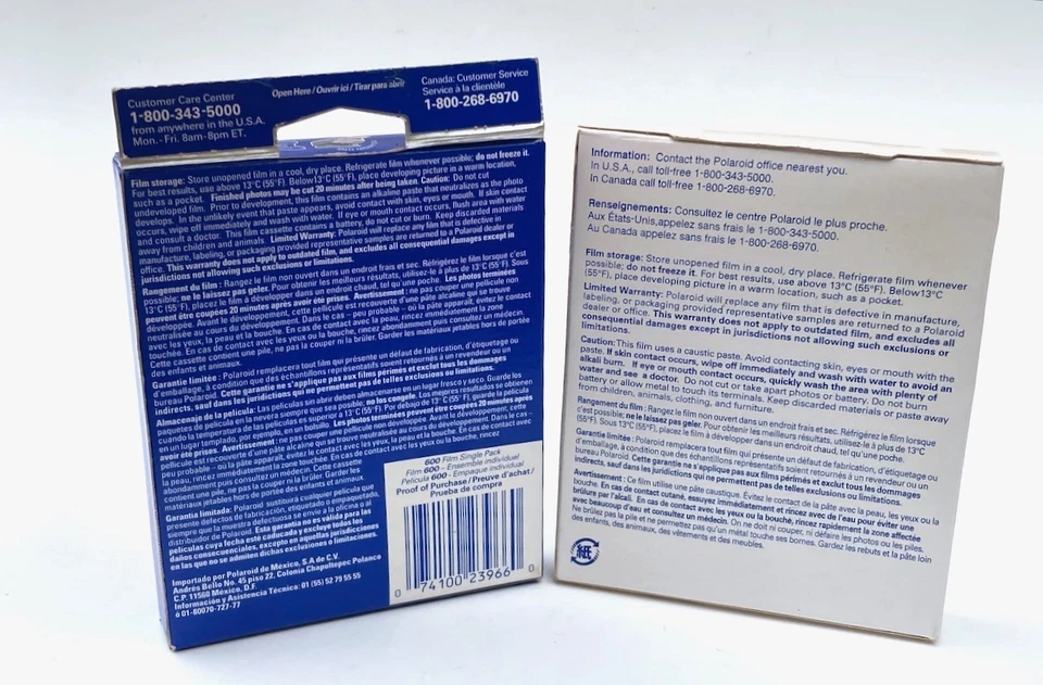 2x Vintage Polaroid 600 Instant film packs, 20 Photos NEW/SEALED Exp 8/05, 12/04 - Image 2 of 2